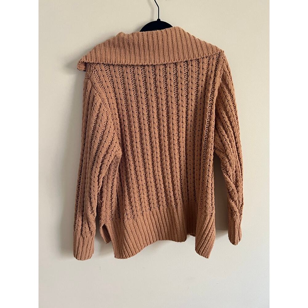 Aerie Knit Tan Quarter Zip - Picture 3 of 3